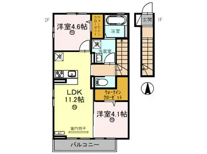 D-ROOM VIC(2LDK/2階)の間取り写真
