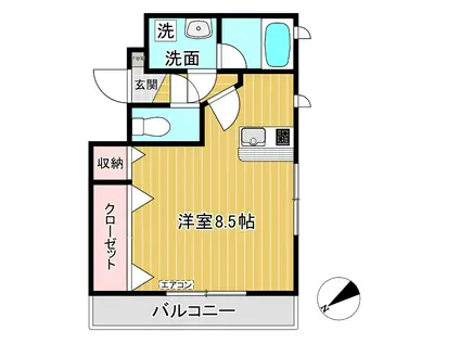 レスペランス(ワンルーム/3階)の間取り写真