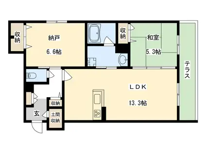 GRACIEUX下新庄(1SLDK/1階)の間取り写真