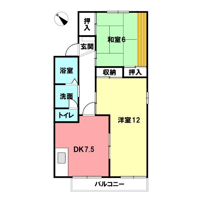 ハイムHIDAKA(2DK/2階)の間取り写真