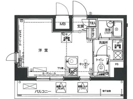 FORTIS水天宮前(ワンルーム/8階)の間取り写真