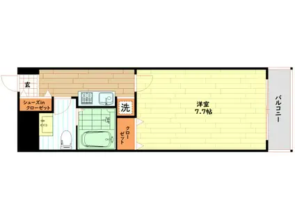 SHINE&SHINE55(1K/2階)の間取り写真