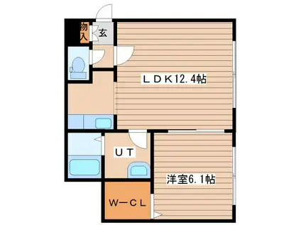 サンテラス西野(1LDK/2階)の間取り写真
