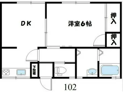 川端荘(2K/1階)の間取り写真