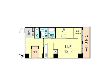 ライオンズマンション 神戸元町第II(2LDK/8階)の間取り写真