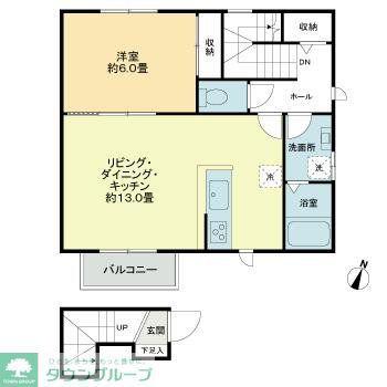 アーク世田谷代田 A棟(1LDK/2階)の間取り写真