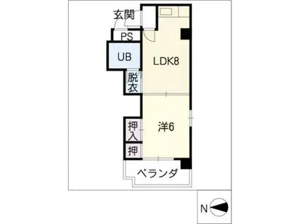 ロイヤルフラット松屋町(1LDK/5階)の間取り写真