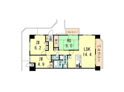 リベール明石江井ヶ島II(3LDK/7階)の間取り写真
