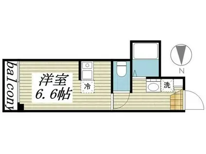 ベネボレンス千早(ワンルーム/2階)の間取り写真