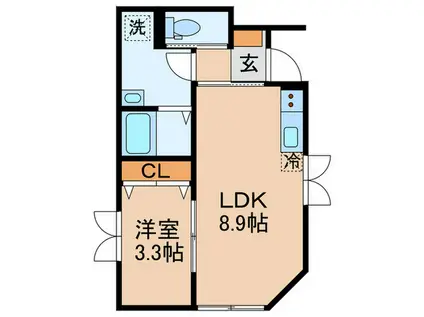 RUMICIA蒲田(1LDK/1階)の間取り写真