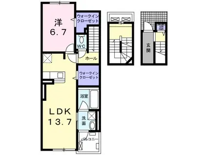 コレットI(1LDK/3階)の間取り写真