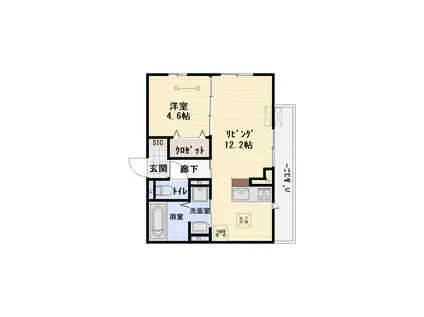 Dクラウド(1LDK/1階)の間取り写真