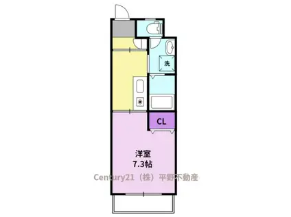 アルファルファA(1K/3階)の間取り写真