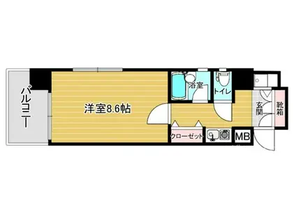 リファレンス東公園II(1K/6階)の間取り写真