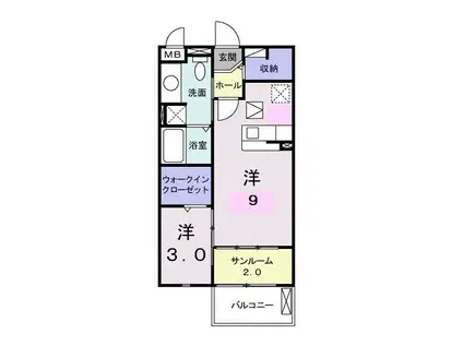 エクストラ ステージ I(1LDK/1階)の間取り写真