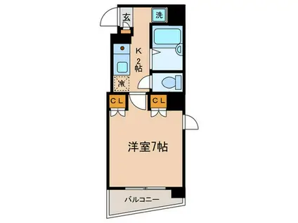 リンクウエスト(1K/3階)の間取り写真