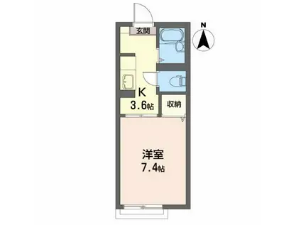 シエル21(1K/1階)の間取り写真