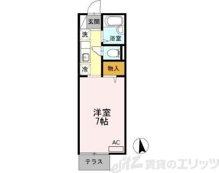 プリマベーラ(ワンルーム/1階)の間取り写真
