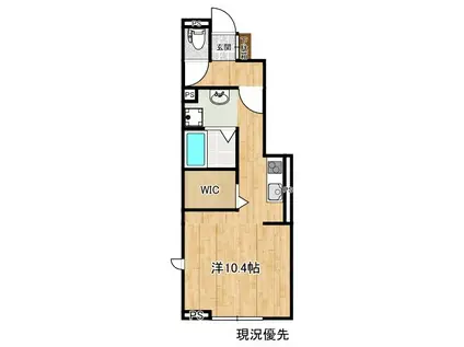 アワーグラス(ワンルーム/1階)の間取り写真