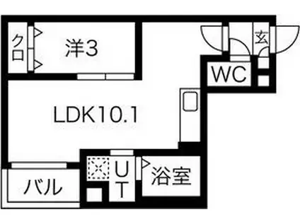 JACK KANSEIIV(1LDK/1階)の間取り写真
