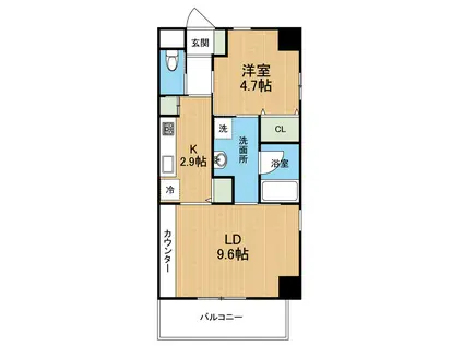 ルシアン首里大名(1LDK/3階)の間取り写真