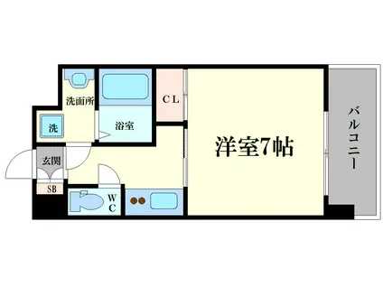 エスレジデンス福島グランデ(1K/7階)の間取り写真