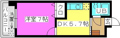 柴田ビル(1DK/3階)の間取り写真