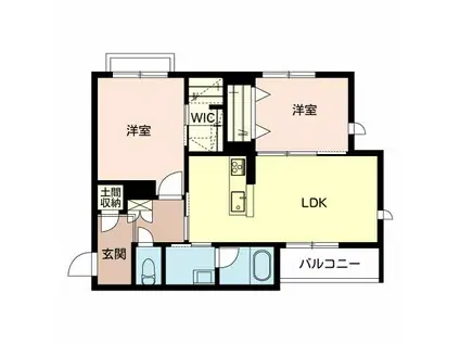 シャーメゾン山紫楼(2LDK/2階)の間取り写真