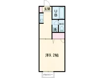 ヴァルビゾンハイツII(1K/1階)の間取り写真