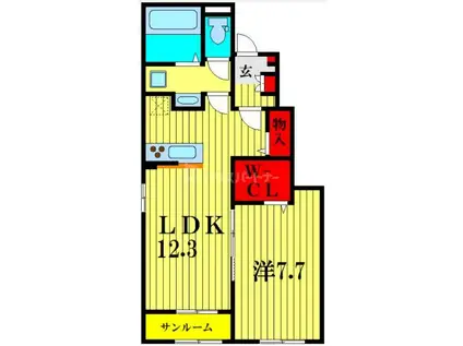 CREATIF駒澤大学前(1LDK/2階)の間取り写真