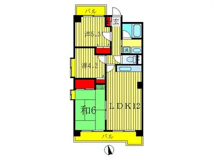 INSURANCE BLDG.V(3LDK/8階)の間取り写真