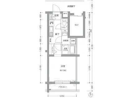 ビィ・フォルマ多摩川(1K/1階)の間取り写真