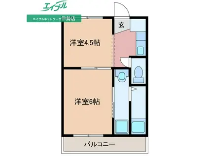 ヴィラナリー小俣 2号棟(2K/2階)の間取り写真