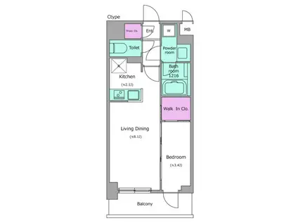 KDXレジデンス上石神井II(1LDK/7階)の間取り写真