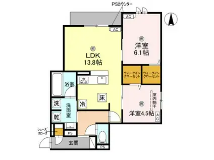 D-ROOM平野区加美東5丁目PJ(2LDK/1階)の間取り写真