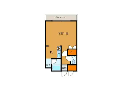 サンヒルズ(1K/4階)の間取り写真