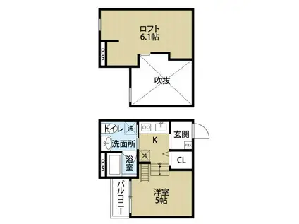 CELESTE垂水山手チェレステタルミヤマテ(1K/2階)の間取り写真