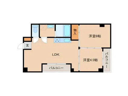 ピュアティ武庫之荘Ⅲ(2LDK/1階)の間取り写真