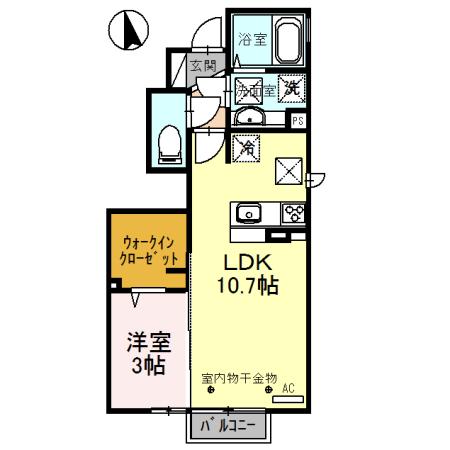 SOLANA(1LDK/1階)の間取り写真