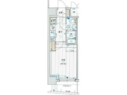 ラシュレエグゼ難波西(1K/10階)の間取り写真