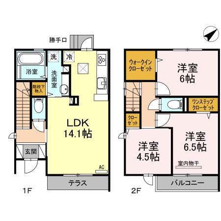 セルジェ竹下Y館(3LDK/1階)の間取り写真