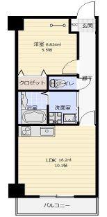 アークデュオ仙台宮町(1LDK/1階)の間取り写真