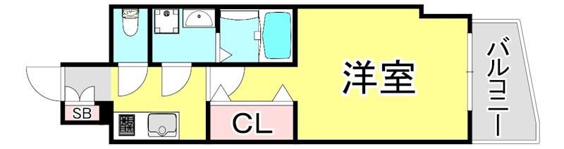 SPコート神戸(1K/4階)の間取り写真