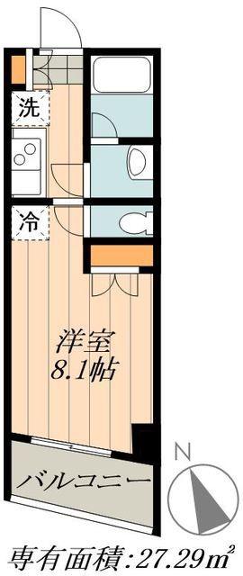 パークアクシス銀座イースト(1K/7階)の間取り写真
