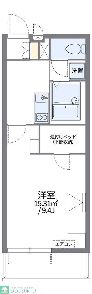 レオパレスアゼリアパーク(1K/2階)の間取り写真