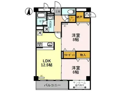 センチュリーミューゼ(2LDK/4階)の間取り写真