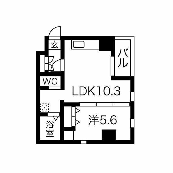サンエスケーイワタ丸の内(1LDK/2階)の間取り写真