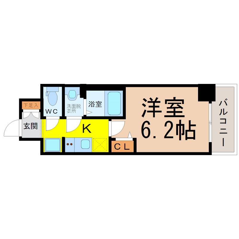 メイクス熱田神宮(1K/14階)の間取り写真