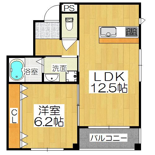 セジュールひのき(1LDK/3階)の間取り写真