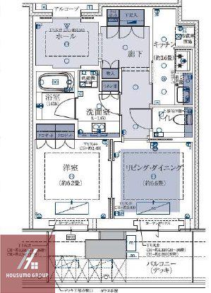 グラングリーン大阪 THE ノース RESIDENCE(1LDK/34階)の間取り写真